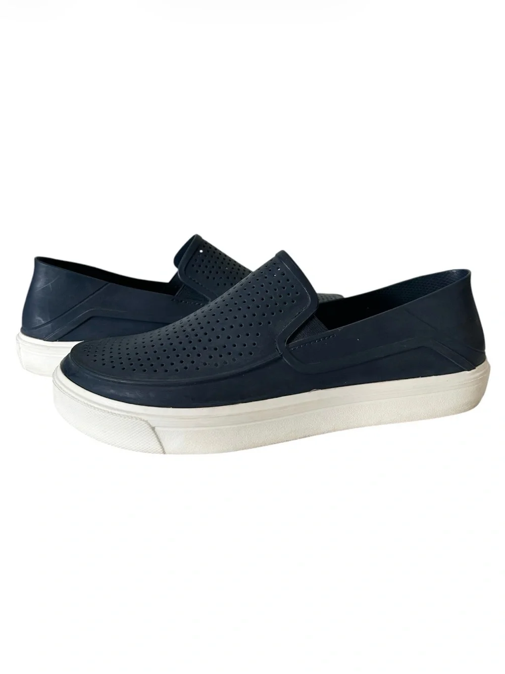 CROCS CitiLane Roka Perforated Slip-On Loafers Blue with White Soles size 11
